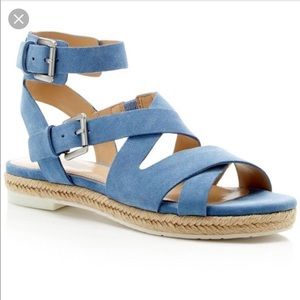 Marc Fisher Suede Strappy Espadrille Flat Sandals